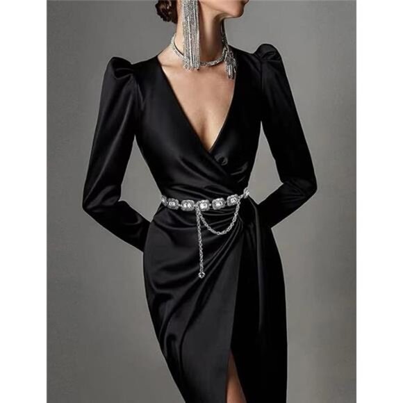 TOPACC Western Metal Concho Belt for Women Cowgirl Chain Belts for Dresses - Picture 4 of 7